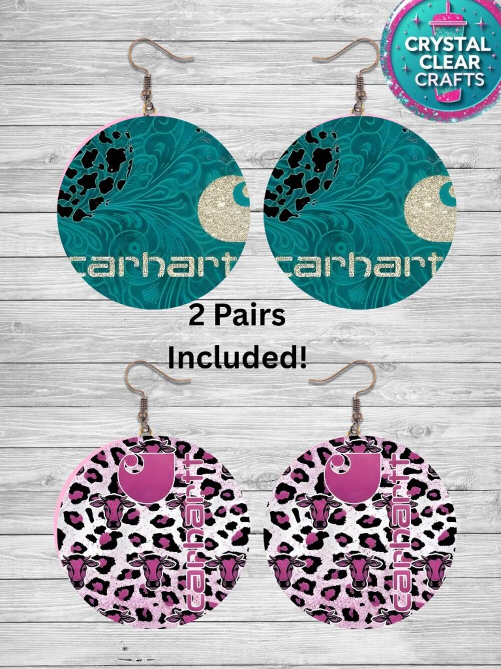 Two Pairs of Carhartt Earrings Custom